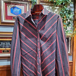 Nice black and red stripe Foxcroft button-down, 16
